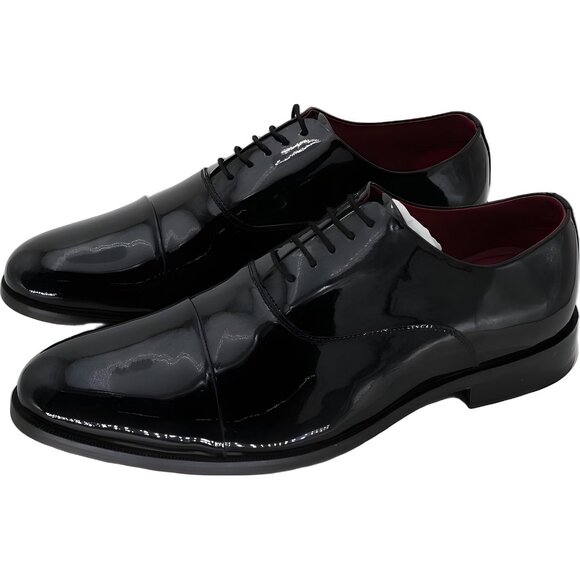 Carlos by Carlos Santana patent tuxedo cap-toe oxford shoes black 14M - Picture 2 of 6